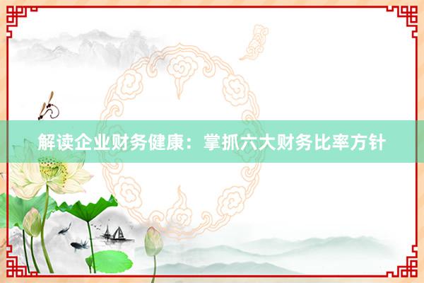 解读企业财务健康：掌抓六大财务比率方针