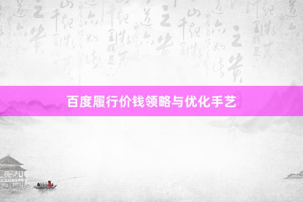 百度履行价钱领略与优化手艺