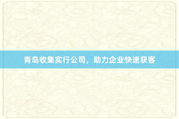 青岛收集实行公司，助力企业快速获客